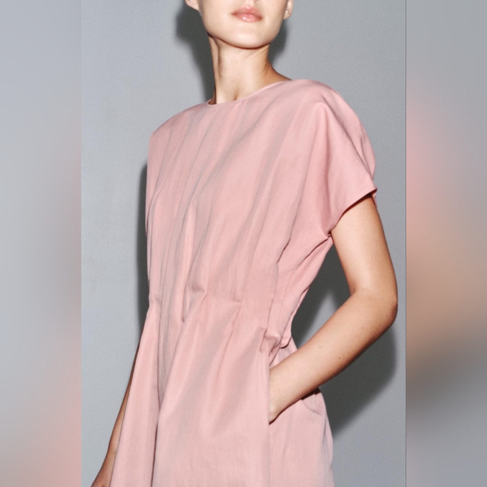 Zara Pale Pink Midi Dress - Picture 4 of 8